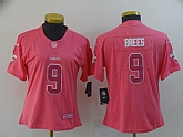 Women Nike Saints 9 Drew Brees Pink Rush Fashion Limited Jersey,baseball caps,new era cap wholesale,wholesale hats